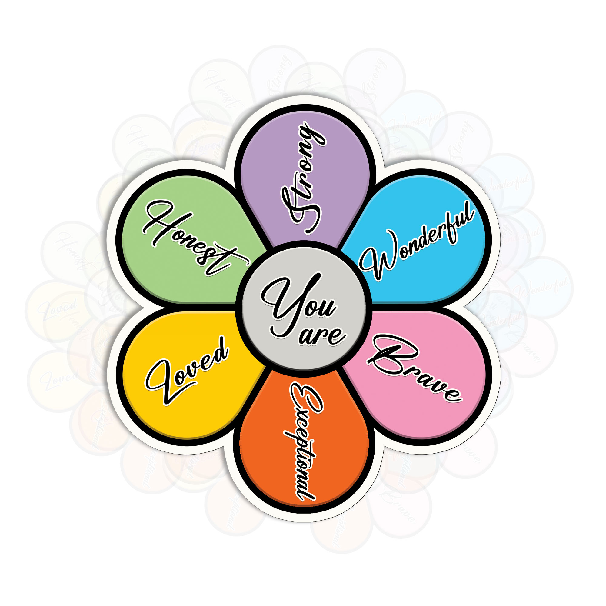 Inspirational Quote Sticker You are Strong Encourage Flower Stickers ...